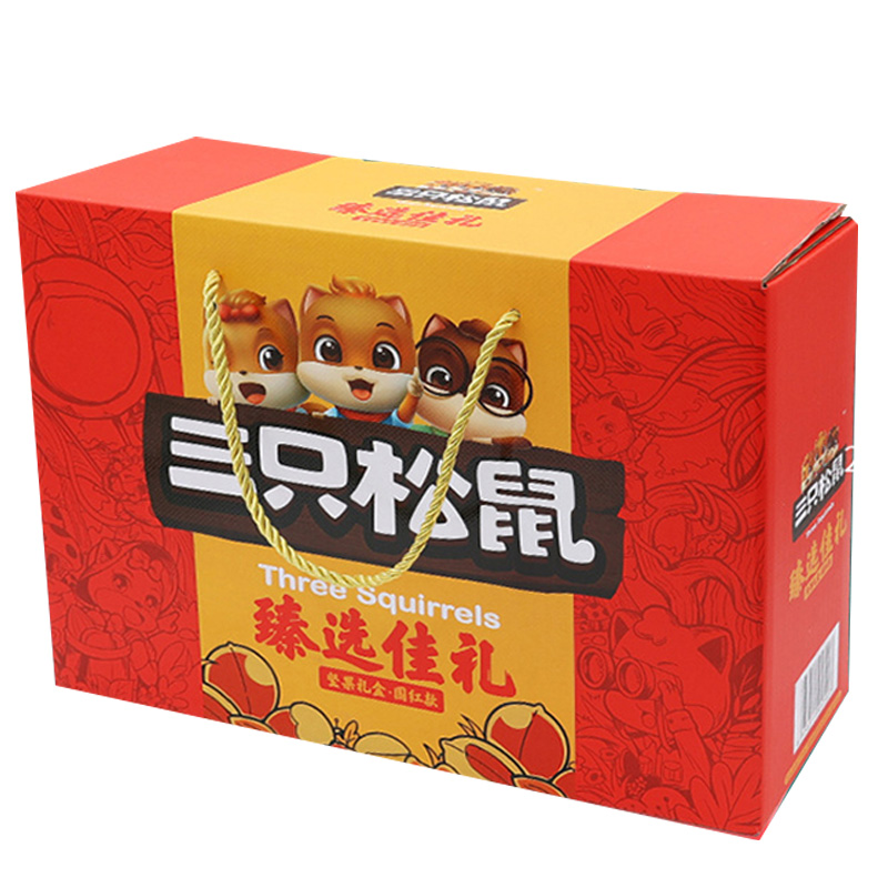 三只松鼠水果干礼盒零食大礼包果干礼盒930g/9袋装