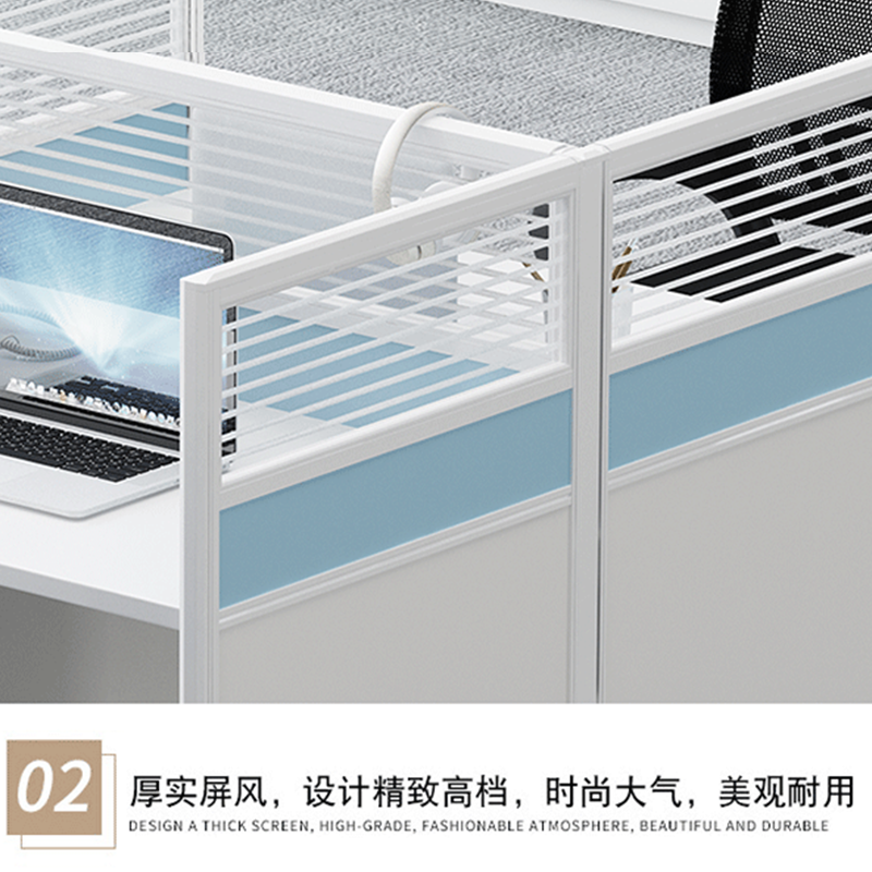 震怡职员屏风办公桌办公卡位双人位1000*600*750高清大图