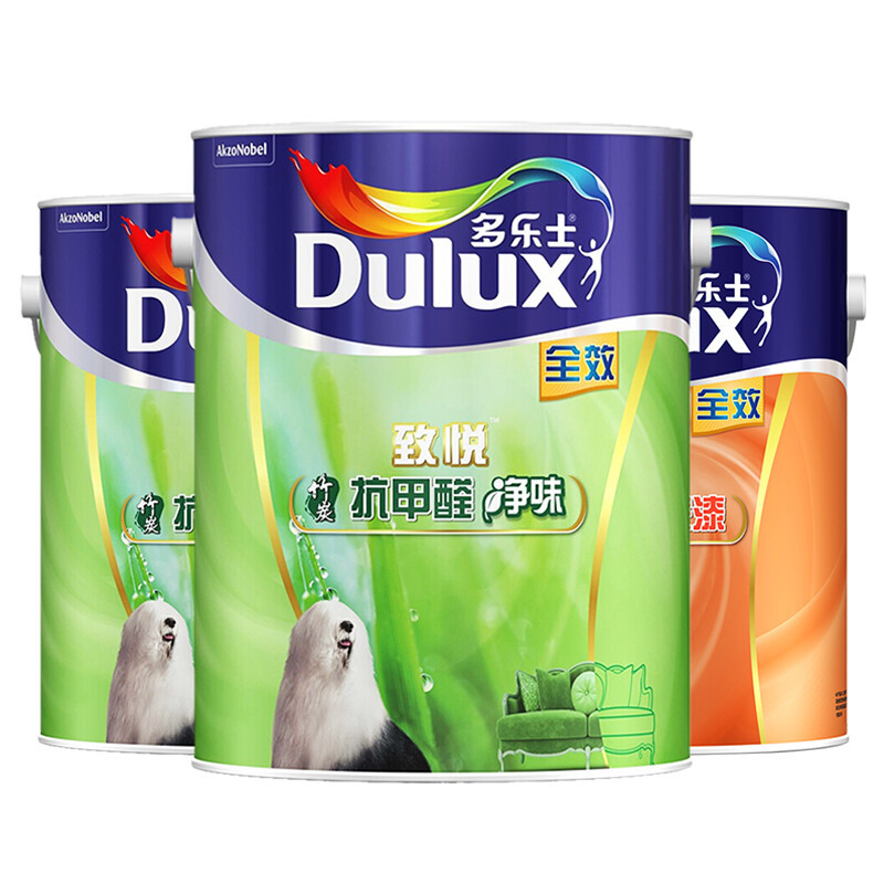 多乐士(Dulux)致悦竹炭抗甲醛净味全效 内墙乳胶漆 油漆涂料 墙面漆A742+A748套装15L