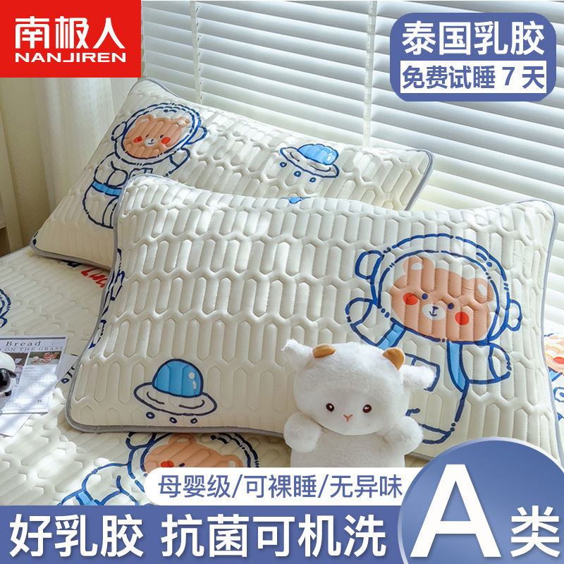 夹乳胶枕套一对装枕巾单人枕头套保护枕芯套装48*74cm高清大图