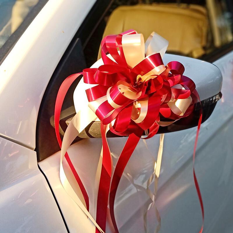 婚车拉花结婚婚房布置婚礼婚庆浪漫花彩带彩条花车手汽车装饰用品视频