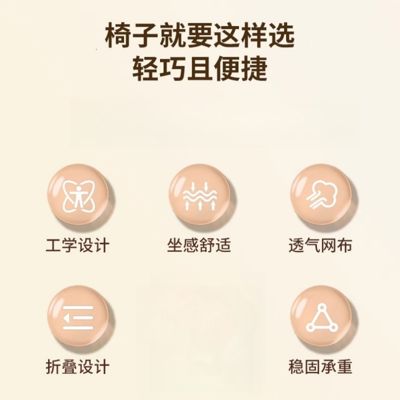 珂攸洋折叠椅灰色500*570*845mm把高清大图