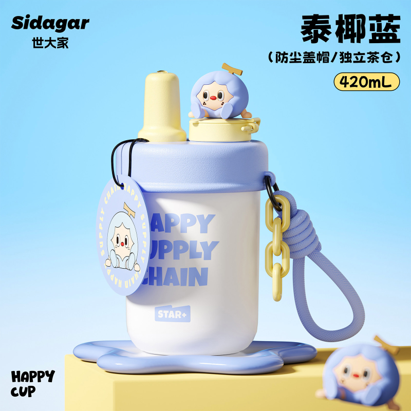 世大家 水果派对花茶杯420ml泰椰蓝(蓝色)高清大图