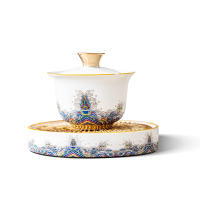 領藝 皇家御品三才盖碗茶杯大号壶承茶托泡茶功夫茶碗