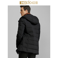 HODO红豆男装 男士羽绒服 冬季时尚简约加厚中长款气质连帽羽绒服外套男