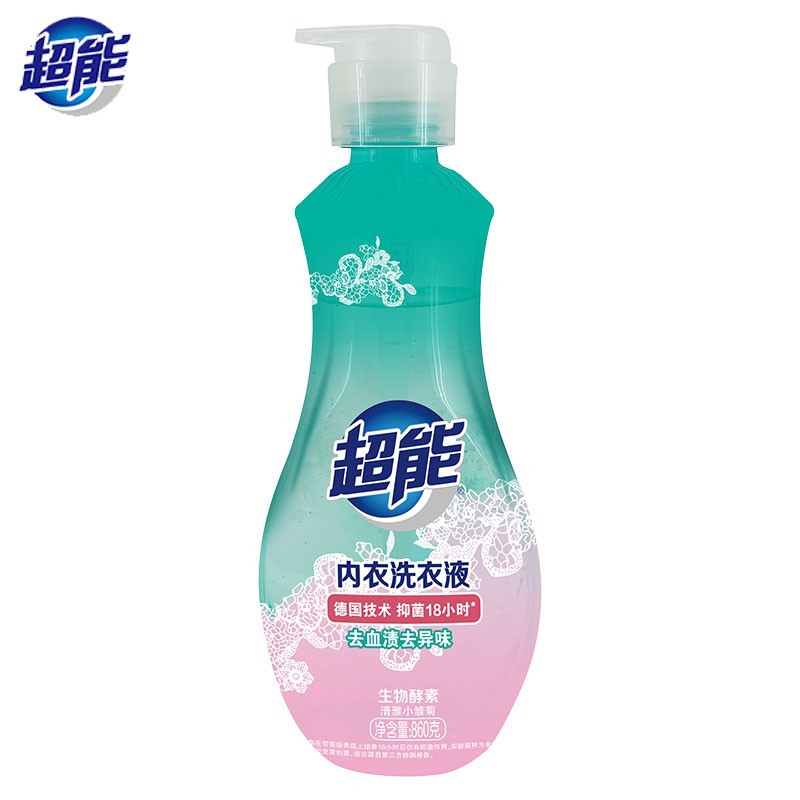 超能内衣洗衣液860g瓶4瓶装视频