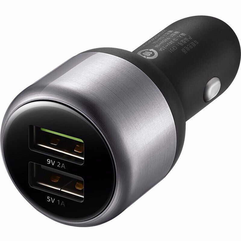 Huawei/华为原装正品18w车载充电器 9V2A快充车载点烟器USB一拖二充电插头CP31 黑色