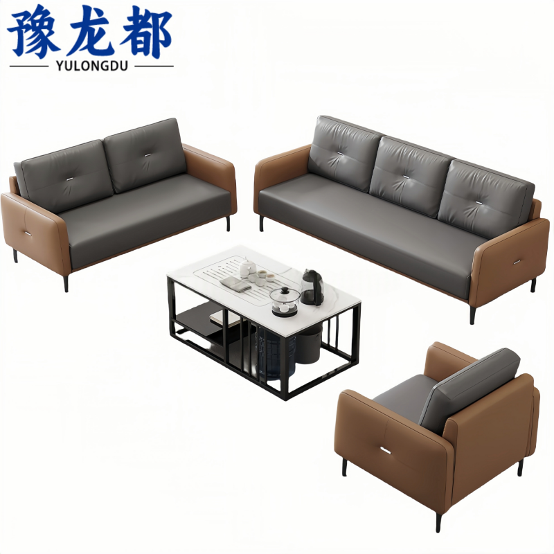 豫龙都沙发1+2+3+茶几套高清大图