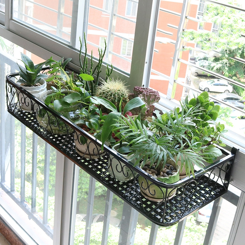 藤印象窗台置物架花架阳台悬挂窗沿花架子多肉铁艺栏杆花盆窗外窗户