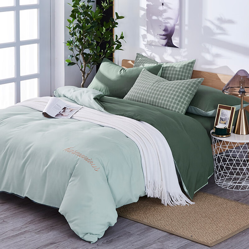 天琴床品四件套230*250cm柔软舒适清韵绣标TQ-T131高清大图