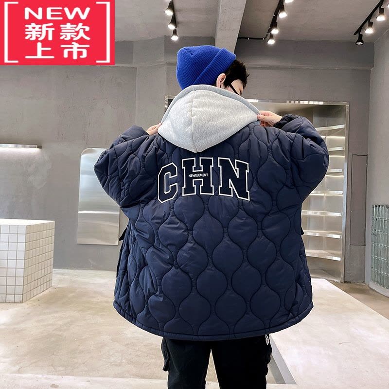 可莉允男童春秋冬款风衣外套中大儿童装男孩洋气夹棉衣薄棉服大衣潮8岁9图片