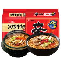 农心香菇牛肉辛拉面 石锅牛肉浓浓香香辛拉面组合 方便面 泡面煮面韩式拉面