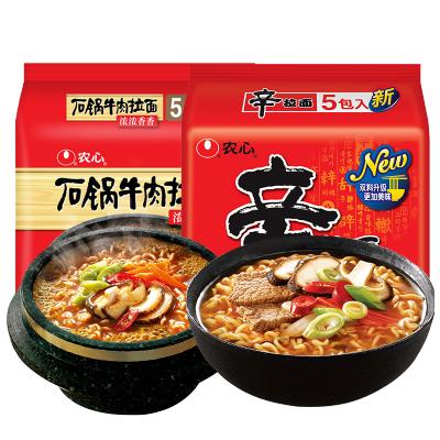农心香菇牛肉辛拉面 石锅牛肉浓浓香香辛拉面组合 方便面 泡面煮面韩式拉面