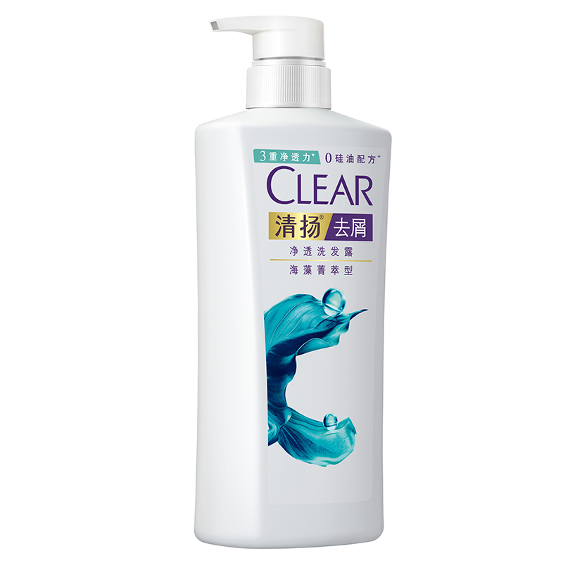 清扬 (CLEAR) 去屑净透洗发水 海藻菁萃型750g 所有发质 成人[联合利华]