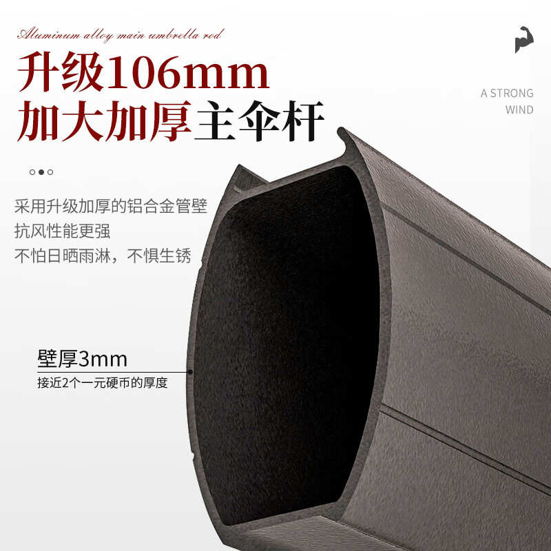 紫叶室外遮阳伞户外伞庭院伞罗马伞摆摊太阳能带灯花园户外太阳伞高清大图