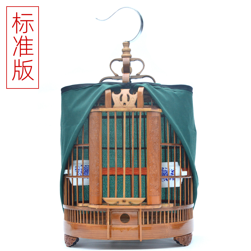 贵州画眉鸟笼竹制精品全套配件八哥鸟笼大号手工刻羊角鸟笼高清大图