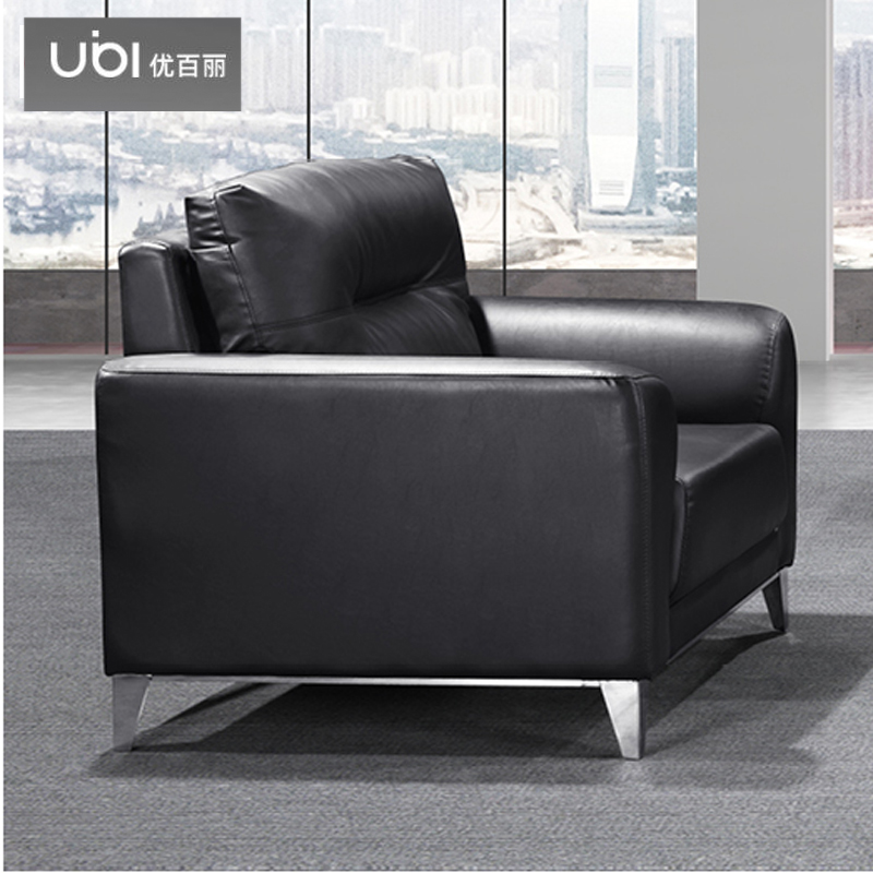 优百丽 DG-9010 办公室沙发 办公家具 会客接待 现代简约家具 颜色尺寸可定制 单人位（黑色牛皮）