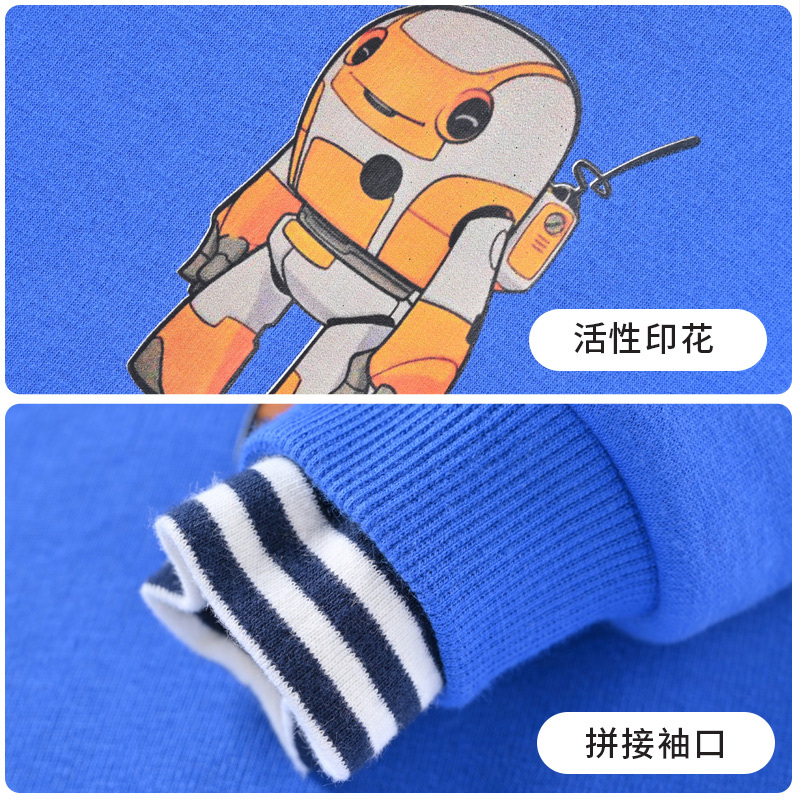 铅笔俱乐部童装2020秋季新款小童加绒加厚长袖T恤假两件高领男童