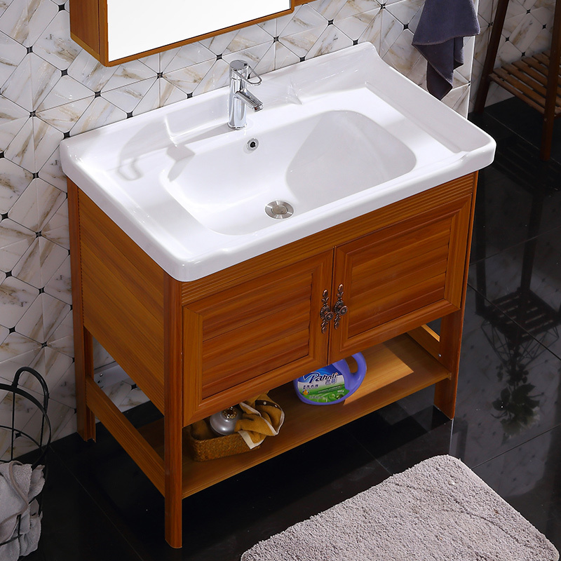 陶瓷洗手盆落地式太空铝浴室柜阳台闪电客卫生间洗漱洗脸盆挂墙式一体