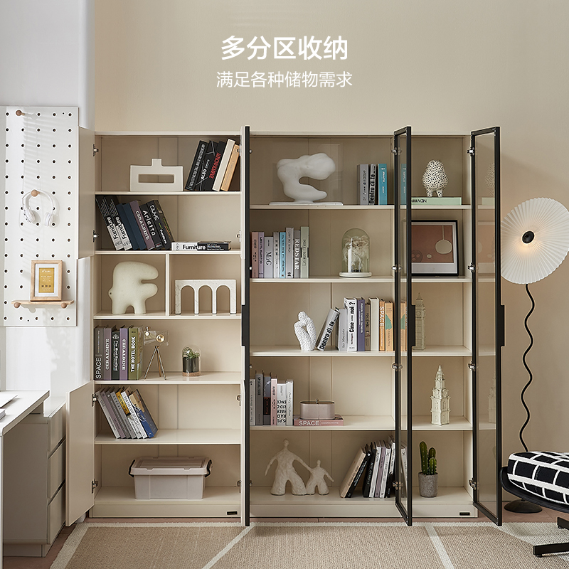 全友家居书柜组合现代简约大容量落地柜书柜高清大图