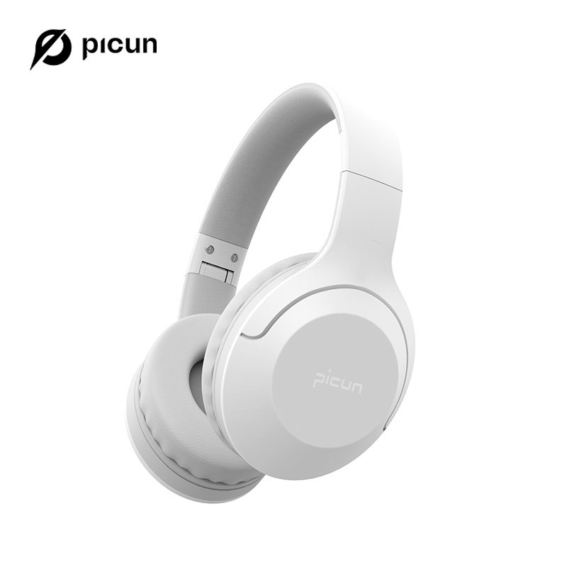 品存(picun)头戴式可折叠支持TF卡低延迟无线蓝牙耳机 白灰色 B-01S