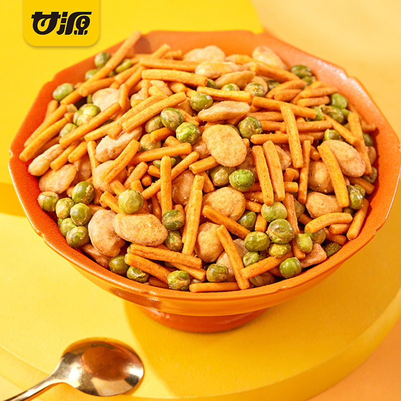 甘源虾条豆果鲜虾味烤肉味285g巨好吃的小零食 解馋休闲食品小吃高清大图