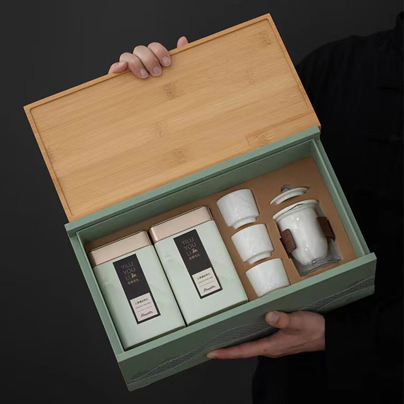 素言茶坊~享茶时光陈皮70克老白茶50克配羊脂玉茶海茶杯高清大图