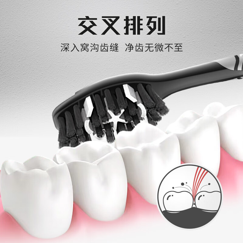 高露洁(Colgate) 牙刷牙刷男士 去牙渍亮白牙齿清洁烟渍茶渍成人软毛含炭刷丝 4 支高清大图