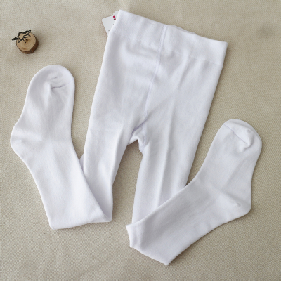 女童连裤袜中厚纯棉打底裤袜学生黑白色连体袜儿童舞蹈袜春秋冬款