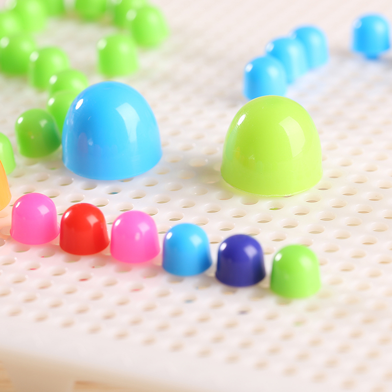 蘑菇钉拼插儿童益智拼图玩具宝宝男孩女孩拼装小孩积木生日礼物颜色