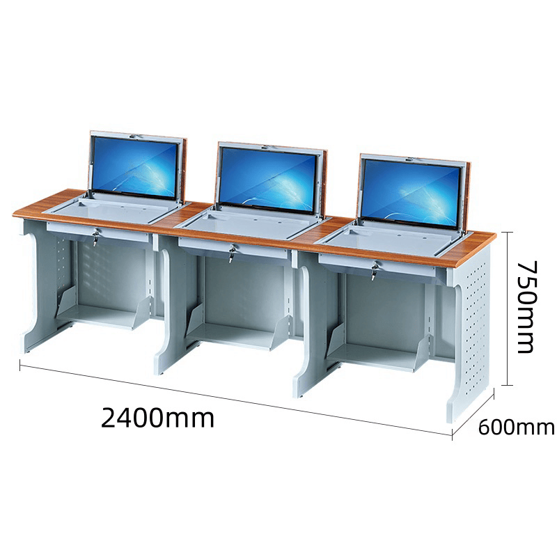 豫龙都电脑桌外置三人张高清大图