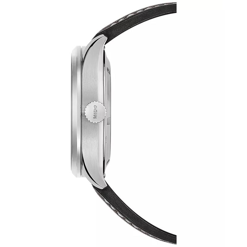 Mido男士瑞士自动机械表42mm灰色织物表带防水防刮高清大图