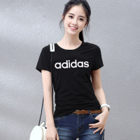 Adidas neo 阿迪休闲春夏款女子休闲圆领T恤短袖 CV7026