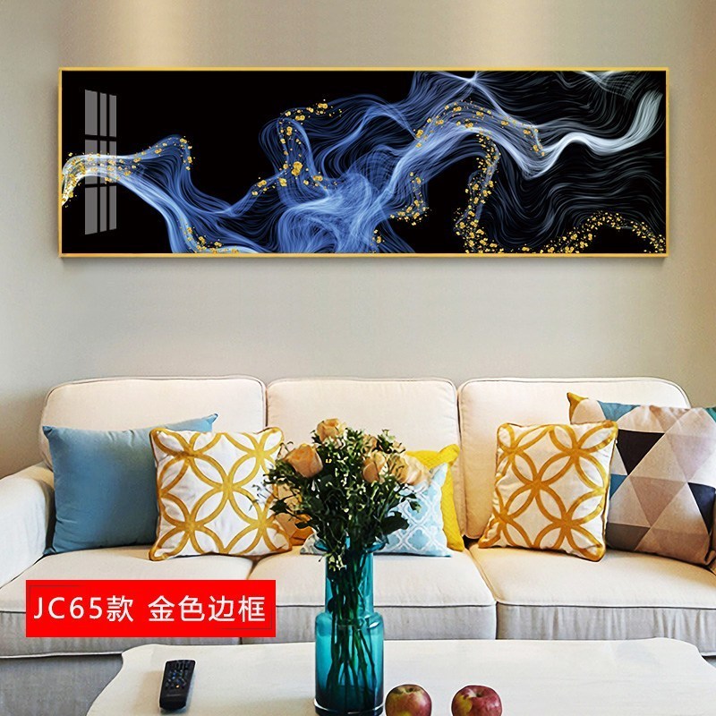 轻奢挂画玄关装饰画竖版入户晶瓷画风水走廊过道壁画麋鹿简约 jc65 50×100cm晶瓷画（晶瓷工艺+金属框_2_579