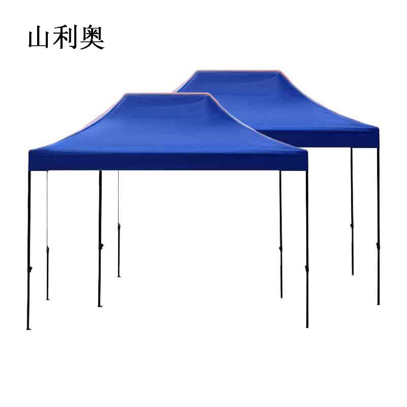 山利奥 折叠四角防雨广告帐篷自动架 3*4.5(蓝)加厚 1件高清大图
