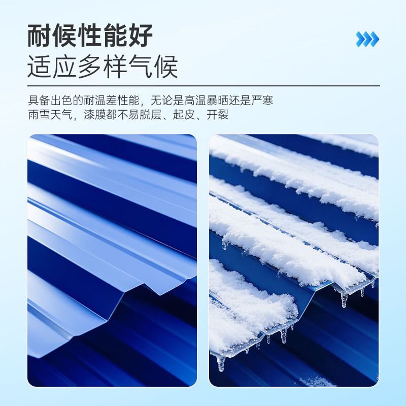 千居美 水性彩钢瓦漆 彩钢瓦翻新专用漆免除锈铁皮漆 户外金属防腐防锈油漆 淡灰色 5kg高清大图