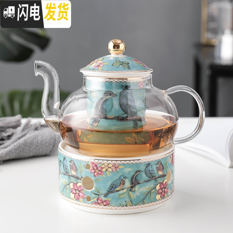 三维工匠金边咖啡杯欧式小杯碟套装带托盘精致红茶杯复古英式茶杯茶具 蓝鸟花茶壶蜡烛咖啡器具高清大图