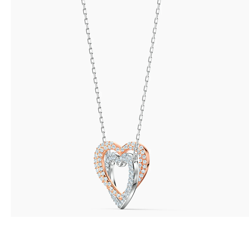Swarovski 施华洛世奇官 INFINITY心心相印人造仿水晶项链女锁骨链吊坠5518868 礼物女轻奢饰品