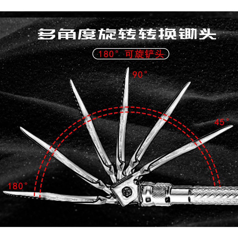 大唐御 SN-629-24-1 户外多功能铲高碳钢铁锹折叠铲 加长三节+铲包*1