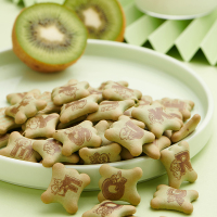 好吃点贝优星奇妙字母菠菜猕猴桃味135g 添加新西兰奶粉 零食代餐营养早餐儿童卡通饼干