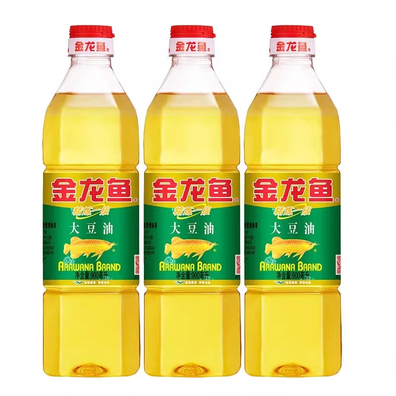 金龙鱼精炼一级大豆油900ml食用油3瓶装高清大图