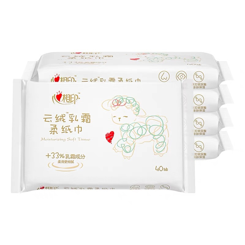 恒安心相印DT16040云绒乳霜柔保湿无香面巾纸40抽*5包装/提(12提/箱)高清大图