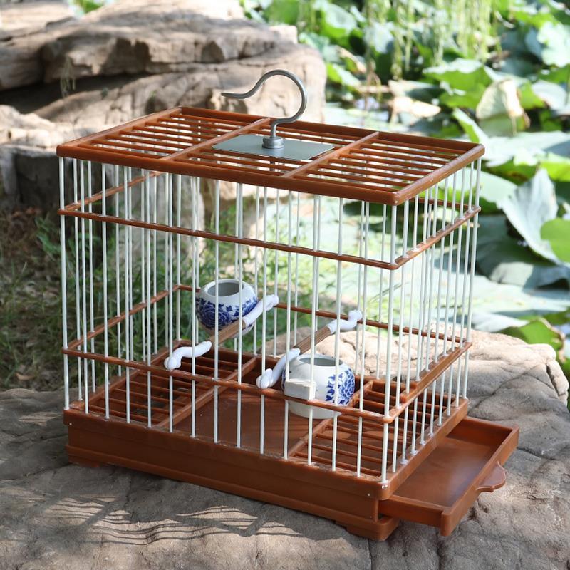 塑钢鸟笼方笼绣眼长方笼洗澡笼携带方便绣眼塑料笼柳莺鸟笼绣眼带抽屉