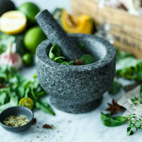 天然大号带盖石臼家用研磨器