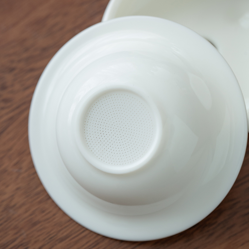 苏氏陶瓷(SUSHI CERAMICS)羊脂玉功夫茶具套装家用白瓷侧把壶17件整套礼盒装