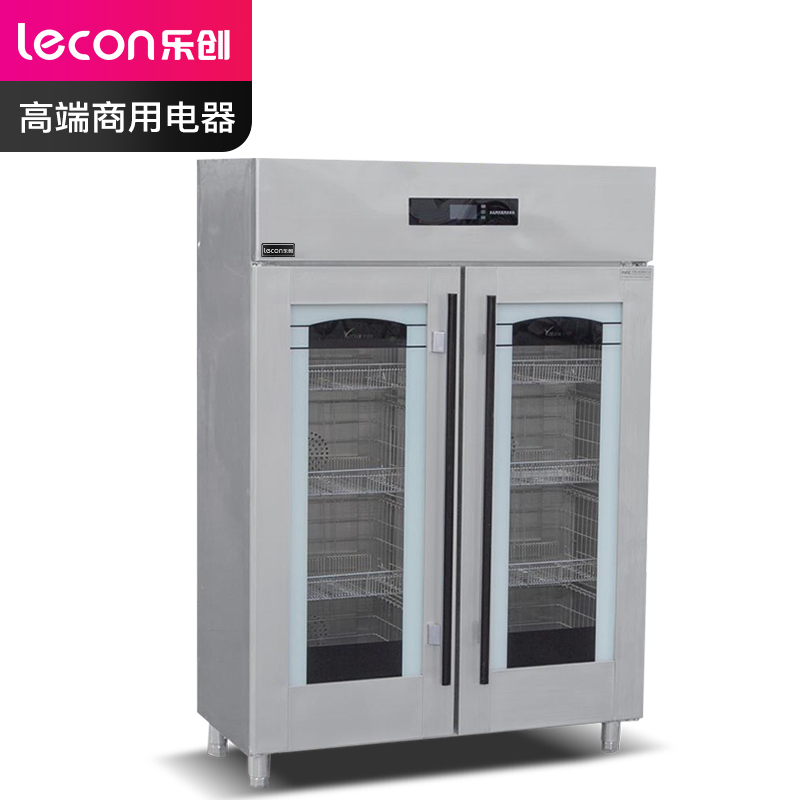 乐创(lecon)商用消毒柜 酒店餐厅立式玻璃热风循环消毒碗柜 双门智能电脑款 LC-J-XZB720