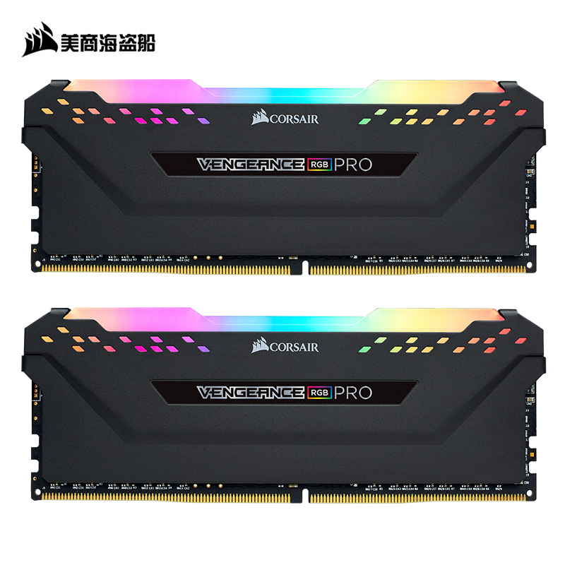美商海盗船(USCORSAIR)DDR4 3600 16GB(8G×2)套装 台式机内存条 复仇者RGB PRO灯条 黑色 电竞玩家款