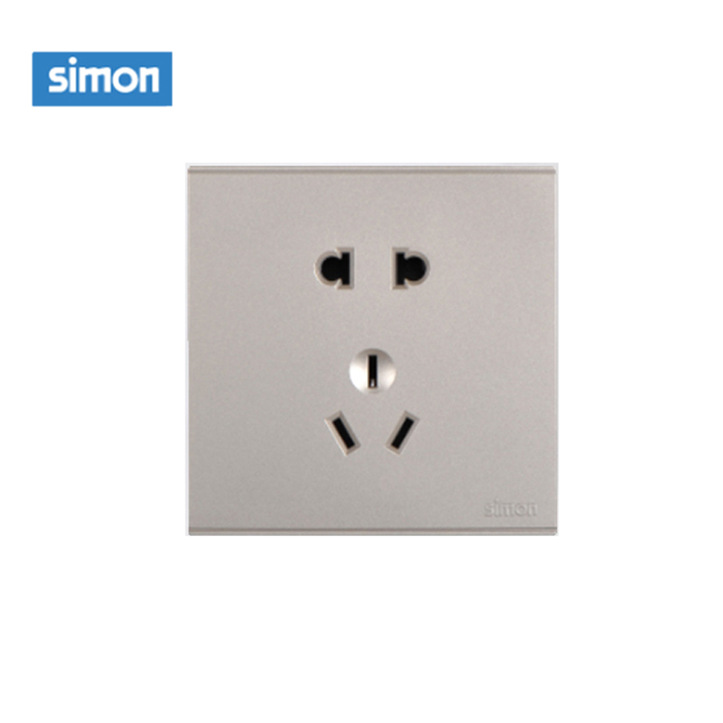 西蒙(simon) E6 插座开关插板86型开关插座面板 五孔插座 香槟金 五孔插座