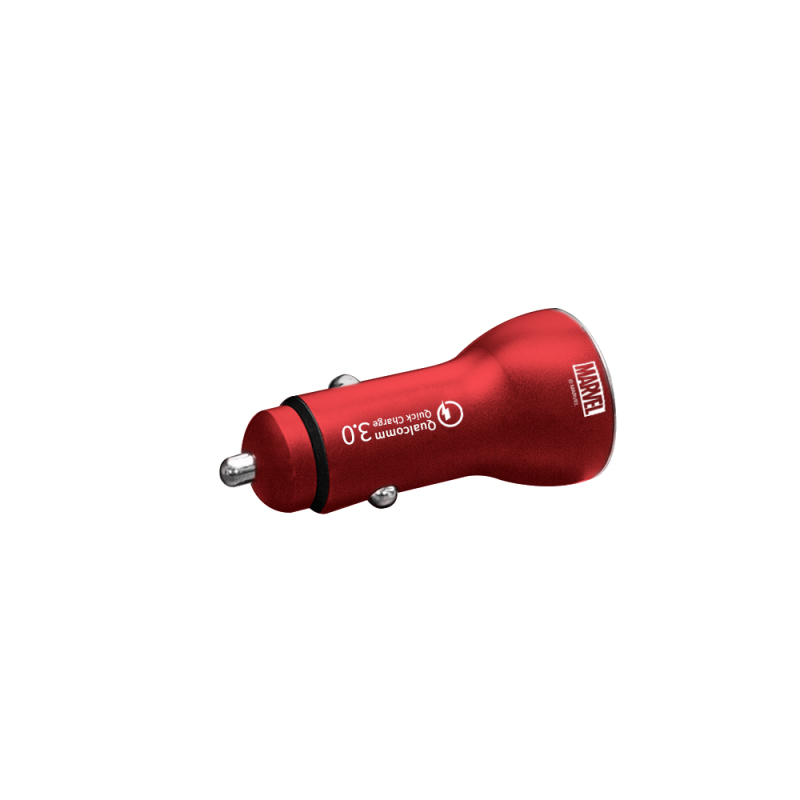 漫威18W车载充电器MV-402红色QC3.0汽车充5a快充小米多功能车内用品usb点烟器转换插头
