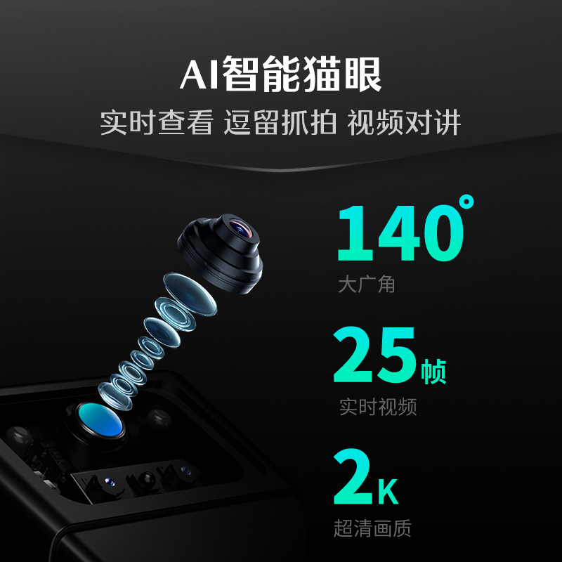 德施曼大圣Q5 MPro(标准版)智能门锁指纹家用全自动大屏可视猫眼密码 高端黑高清大图